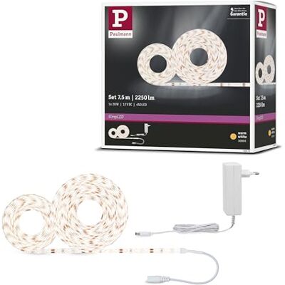 Paulmann 78973 Function SimpLED Bandset 7,5m warm wit 20W 230/12V DC wit metaal kunststof Paulmann 78973 Function SimpLED Bandset 7,5m warm wit 20W 230/12V DC wit metaal kunststof