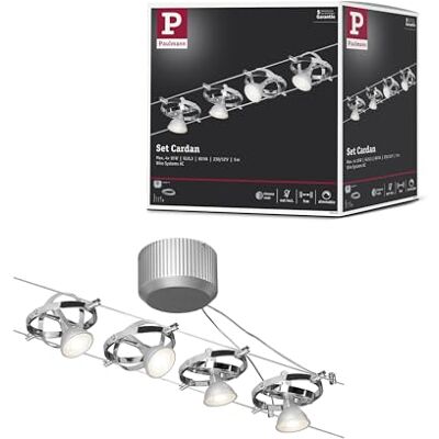 Paulmann 94144 Uitbreidbaar Gimbal Kabelsysteem 4 x 10 W max, Mat Chroom/Chroom Systeem zonder Lampen Paulmann 94144 Uitbreidbaar Gimbal Kabelsysteem 4 x 10 W max, Mat Chroom/Chroom Systeem zonder Lampen