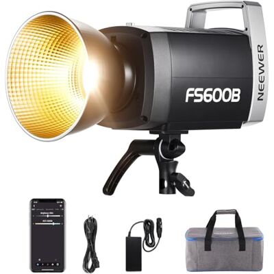 NEEWER 600 W LED Studio Video verlichting 2,4 G/APP bediening 87100 Lux/1 m, 2700 K-6500 K tweekleurig COB continue verlichting met CRI95+, 12 scènes, Bowens mount voor fotografie, opnamestreaming NEEWER 600 W LED Studio Video verlichting 2,4 G/APP bediening 87100 Lux/1 m, 2700 K-6500 K tweekleurig COB continue verlichting met CRI95+, 12 scènes, Bowens mount voor fotografie, opnamestreaming