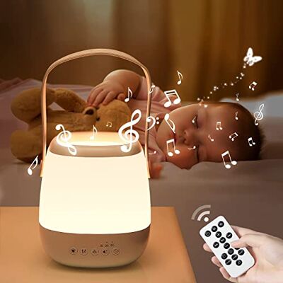 One Fire Babynachtlampje, dimbaar, 12 witte geluidsmachines, 16 kleuren + automatische timer, nachtlampje voor kinderen, nachtlampje voor baby's, nachtlampje met witte ruis, hulp One Fire Babynachtlampje, dimbaar, 12 witte geluidsmachines, 16 kleuren + automatische timer, nachtlampje voor kinderen, nachtlampje voor baby's, nachtlampje met witte ruis, hulp