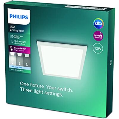 Philips Scene Switch Touch LED-plafondlamp, dimbaar, 12 W, koel wit licht (4000 K), wit Philips Scene Switch Touch LED-plafondlamp, dimbaar, 12 W, koel wit licht (4000 K), wit