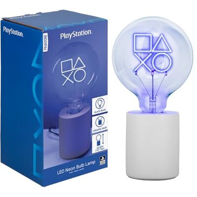 Paladone PlayStation Icons LED neonlamp, E27 glazen lamp, officieel cadeau voor Sony-spelers, perfect als decoratie voor slaapkamer, huis, speelkamer Paladone PlayStation Icons LED neonlamp, E27 glazen lamp, officieel cadeau voor Sony-spelers, perfect als decoratie voor slaapkamer, huis, speelkamer