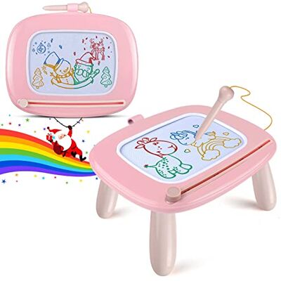 Smasiagon Speelgoed voor kinderen, 2 jaar, meisjes, magische leisteen, groot met voeten, magnetisch uitwisbaar tekenbord, verjaardagscadeau voor Kerstmis voor 1, 2, 3 jaar, kinderen (lichtroze) Smasiagon Speelgoed voor kinderen, 2 jaar, meisjes, magische leisteen, groot met voeten, magnetisch uitwisbaar tekenbord, verjaardagscadeau voor Kerstmis voor 1, 2, 3 jaar, kinderen (lichtroze)