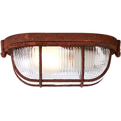 Brilliant Industriële plafondlamp, wand- en plafondlamp, functioneel, dimbaar, 1 x E27, max. 40 watt, met used look voor fabrieksschique, metaal/glas, roest, 9 x 21 cm, Brilliant Industriële plafondlamp, wand- en plafondlamp, functioneel, dimbaar, 1 x E27, max. 40 watt, met used look voor fabrieksschique, metaal/glas, roest, 9 x 21 cm,