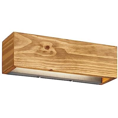 Trio , Wandlamp, Brad incl. 1 x LED, SMD, 13,5 W, 3000 K, 1500 Lm. Lichaam: Natuurlijk hout, houtkleur L:37,0cm, H:11,0cm, P:11,0cm Lichtpunt boven en in b Trio , Wandlamp, Brad incl. 1 x LED, SMD, 13,5 W, 3000 K, 1500 Lm. Lichaam: Natuurlijk hout, houtkleur L:37,0cm, H:11,0cm, P:11,0cm Lichtpunt boven en in b