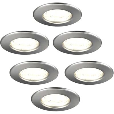 Ledvion Set van 6 led-inbouwspots, deelbaar, 5 W, 2700 K, Ø 84 mm, IP65, roestvrij staal Ledvion Set van 6 led-inbouwspots, deelbaar, 5 W, 2700 K, Ø 84 mm, IP65, roestvrij staal