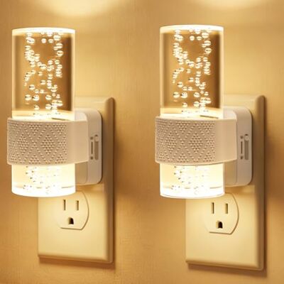 Gemmac 2 stuks nachtlampje elektrisch stopcontact met schemeringssensor, led-wandlamp voor binnen, dimbaar, 0-100 lm, 3000 K, warm licht, acryl, nachtlampje, slaapkamer, keuken, trapdecoratie, 2 stuks Gemmac 2 stuks nachtlampje elektrisch stopcontact met schemeringssensor, led-wandlamp voor binnen, dimbaar, 0-100 lm, 3000 K, warm licht, acryl, nachtlampje, slaapkamer, keuken, trapdecoratie, 2 stuks