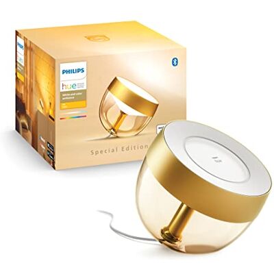 Philips Iris Tafellamp – White and Color Ambiance – Gëintegreerd Led – Goud – 8,1 W – Bluetooth – Limited Edition Philips Iris Tafellamp – White and Color Ambiance – Gëintegreerd Led – Goud – 8,1 W – Bluetooth – Limited Edition
