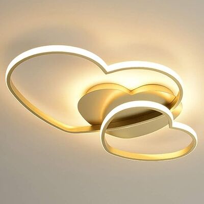 HAZARA Led-plafondlamp moderne woonkamer plafondlamp dimbaar hart plafondlamp acryl ontwerp licht kinderen slaapkamer verlichting slaapkamer decoratie kroonluchter Ø54 x h 5,5 cm (kleur: goud) HAZARA Led-plafondlamp moderne woonkamer plafondlamp dimbaar hart plafondlamp acryl ontwerp licht kinderen slaapkamer verlichting slaapkamer decoratie kroonluchter Ø54 x h 5,5 cm (kleur: goud)