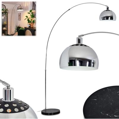 hofstein Baloca vloerlamp, metalen vloerlamp met marmeren voet, zwart/chroom/wit, verstelbare lamp in retro/vintage design, voetschakelaar, lichteffect, E27, woonkamer, slaapkamer, eetkamer hofstein Baloca vloerlamp, metalen vloerlamp met marmeren voet, zwart/chroom/wit, verstelbare lamp in retro/vintage design, voetschakelaar, lichteffect, E27, woonkamer, slaapkamer, eetkamer