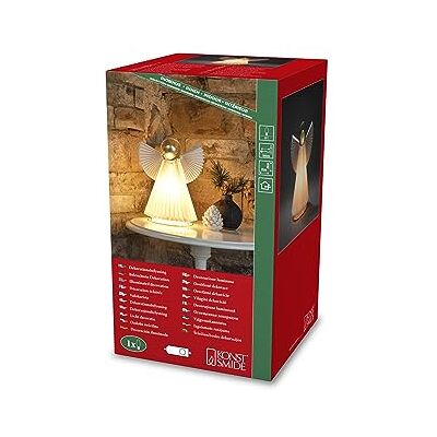 Konstsmide 1809-202 papieren engel mini met aansluitkabel met aan/uit-schakelaar zonder lamp, lamphouder E14 230 V, binnen en kabel wit Konstsmide 1809-202 papieren engel mini met aansluitkabel met aan/uit-schakelaar zonder lamp, lamphouder E14 230 V, binnen en kabel wit