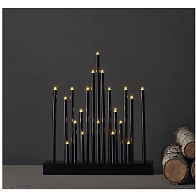 EMOS DCAW04 Led-kroonluchter met 20 kaarsen, stereffect, zwart, werkt op batterijen, 3 x AA binnen, IP20, timerfunctie, 6/18 uur, 27,5 x 25 cm EMOS DCAW04 Led-kroonluchter met 20 kaarsen, stereffect, zwart, werkt op batterijen, 3 x AA binnen, IP20, timerfunctie, 6/18 uur, 27,5 x 25 cm