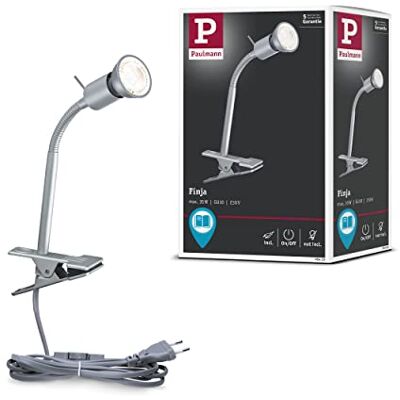 Paulmann Finja 95426 leeslamp metaal en kunststof zonder lamp GU10-fitting mat chroom 35 W Paulmann Finja 95426 leeslamp metaal en kunststof zonder lamp GU10-fitting mat chroom 35 W