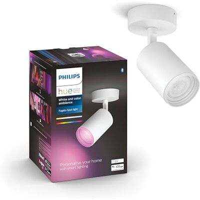 Philips White & Colour Ambiance Fugato Spot 1 flg. wit 1 x 350 lm, dimbaar, 16 miljoen kleuren, bedienbaar via app, compatibel met Amazon Alexa (Echo, Echo Dot) Philips White & Colour Ambiance Fugato Spot 1 flg. wit 1 x 350 lm, dimbaar, 16 miljoen kleuren, bedienbaar via app, compatibel met Amazon Alexa (Echo, Echo Dot)