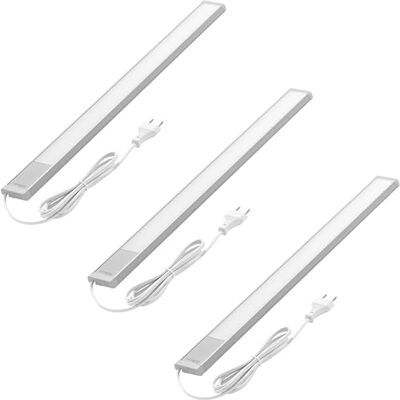 Oktaplex lighting Oktaplex Riva Onderbouwlamp, keukenlamp, 57,5 cm, 730 lm, warmwit, keukenverlichting met schakelaar, 10,4 W, 230 V, onderbouwlamp, zilver, 3 stuks Oktaplex lighting Oktaplex Riva Onderbouwlamp, keukenlamp, 57,5 cm, 730 lm, warmwit, keukenverlichting met schakelaar, 10,4 W, 230 V, onderbouwlamp, zilver, 3 stuks