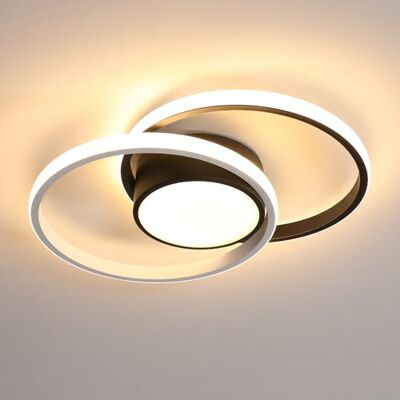 Comely Led-plafondlamp, ronde plafondlamp, 42 W, moderne plafondlamp, voor hal, slaapkamer, badkamer, keuken, woonkamer, Luce Calda 3000 K, lengte 40 cm, zwart Comely Led-plafondlamp, ronde plafondlamp, 42 W, moderne plafondlamp, voor hal, slaapkamer, badkamer, keuken, woonkamer, Luce Calda 3000 K, lengte 40 cm, zwart