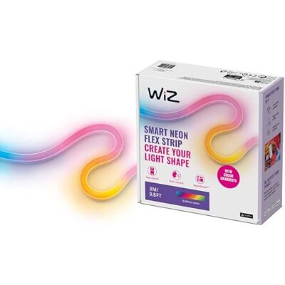 WiZ LED Strip 3 meter Neon Flex RGBIC Makkelijke installatie Gekleurd en Wit licht Vorm zoals jij wilt Inclusief adapter van 12V WiZ LED Strip 3 meter Neon Flex RGBIC Makkelijke installatie Gekleurd en Wit licht Vorm zoals jij wilt Inclusief adapter van 12V