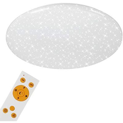 Briloner Leuchten Led-plafondlamp met sterrendecoratie, dimbaar, afstandsbediening, nachtlampfunctie, met kleurtemperatuurregeling (3000-6500 Kelvin), Ø 56 cm, 50 W, wit Briloner Leuchten Led-plafondlamp met sterrendecoratie, dimbaar, afstandsbediening, nachtlampfunctie, met kleurtemperatuurregeling (3000-6500 Kelvin), Ø 56 cm, 50 W, wit