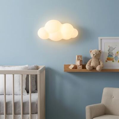 Alpinaluz Wandlamp voor kinderen, LED, CLOUDY Cloud, 3D, van wit policarbonaat, 12 W, CCT-licht 3000 K/4000 K/6000 K, moderne decoratieve lamp voor kinderkamer, hal en trap Alpinaluz Wandlamp voor kinderen, LED, CLOUDY Cloud, 3D, van wit policarbonaat, 12 W, CCT-licht 3000 K/4000 K/6000 K, moderne decoratieve lamp voor kinderkamer, hal en trap