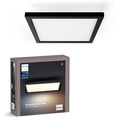Philips Wit Ambiance Aurelle Plafondlamp Warm tot Koelwit Licht Verbind met Bluetooth of Hue Bridge Werkt met Alexa en Google Home 60 x 60 cm Zwart Philips Wit Ambiance Aurelle Plafondlamp Warm tot Koelwit Licht Verbind met Bluetooth of Hue Bridge Werkt met Alexa en Google Home 60 x 60 cm Zwart