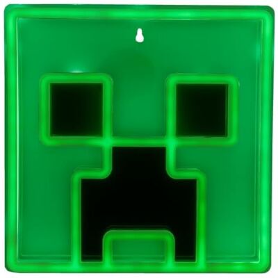 Paladone Creeper iconische led-wandlamp met officiële licentie Minecraft kamerdecoratie voor jongens en meisjes, speelnachtlampje in helder groen Paladone Creeper iconische led-wandlamp met officiële licentie Minecraft kamerdecoratie voor jongens en meisjes, speelnachtlampje in helder groen