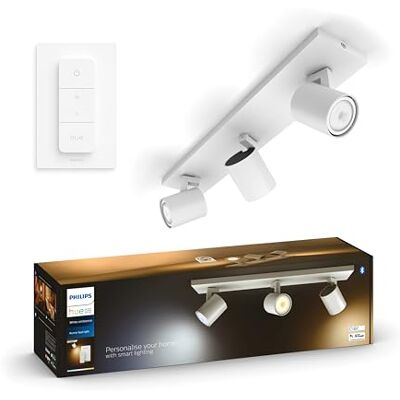 Philips White Ambiance Runner 3-spots, wit, 3 x 5 W GU10 incl. dimmer, dimbaar, bestuurbaar via app, compatibel met Amazon Alexa (Echo, Echo Dot) Philips White Ambiance Runner 3-spots, wit, 3 x 5 W GU10 incl. dimmer, dimbaar, bestuurbaar via app, compatibel met Amazon Alexa (Echo, Echo Dot)