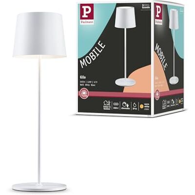 Paulmann 76997 Gilo oplaadbare led-tafellamp, IP44, 2700 K, mat wit, beweegbaar, tafellamp, dimbaar, 2,8 W, USBC Paulmann 76997 Gilo oplaadbare led-tafellamp, IP44, 2700 K, mat wit, beweegbaar, tafellamp, dimbaar, 2,8 W, USBC