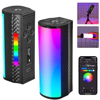 NEEWER Set van 2 magnetische lichtstrips met app-bediening, 360 graden RGB mini-led, 2500 K ~ 8500 K, dimbaar, CRI 97 met 2550 mAh batterij, 17 scènes voor fotografie NEEWER Set van 2 magnetische lichtstrips met app-bediening, 360 graden RGB mini-led, 2500 K ~ 8500 K, dimbaar, CRI 97 met 2550 mAh batterij, 17 scènes voor fotografie