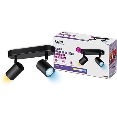 WiZ Imageo Opbouwspot 2 spots – Slimme led-plafondspots – warm tot koelwit licht – 2 x 5 W – zwart – wifi WiZ Imageo Opbouwspot 2 spots – Slimme led-plafondspots – warm tot koelwit licht – 2 x 5 W – zwart – wifi