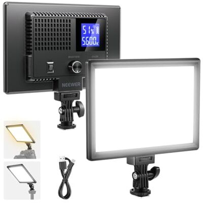 NEEWER BASICS 9 inch led-lichtpaneel, 3200-5600K, verstelbare zijverlichting, CRI 95+, 800 lux, 4000 mAh, oplaadbaar, voor video-opnames, streaming, selfie, vlog, studio-fotografie, NL-120B NEEWER BASICS 9 inch led-lichtpaneel, 3200-5600K, verstelbare zijverlichting, CRI 95+, 800 lux, 4000 mAh, oplaadbaar, voor video-opnames, streaming, selfie, vlog, studio-fotografie, NL-120B