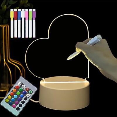 LELYFIT Gepersonaliseerd nachtlampje, 16 led-kleuren, creatieve lamp, schrijven, uitwisbaar, nachtlampje met illusie, afstandsbediening, gepersonaliseerd cadeau voor ouders, vrienden, kinderen LELYFIT Gepersonaliseerd nachtlampje, 16 led-kleuren, creatieve lamp, schrijven, uitwisbaar, nachtlampje met illusie, afstandsbediening, gepersonaliseerd cadeau voor ouders, vrienden, kinderen