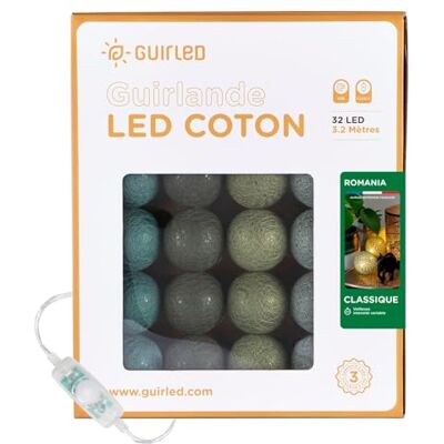 GuirLED Lichtketting met bolletjes van katoen, USB, 2 uur nachtlampje voor baby's, incl. 2 A dubbele USB-adapter, 3 intensiteiten, 32 bolletjes, 3,2 m, Romania GuirLED Lichtketting met bolletjes van katoen, USB, 2 uur nachtlampje voor baby's, incl. 2 A dubbele USB-adapter, 3 intensiteiten, 32 bolletjes, 3,2 m, Romania