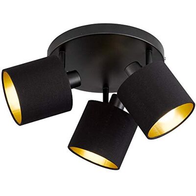RL LIVE YOUR LIGHT Reality Leuchten Tommy R80333979 matzwarte metalen spot bar, stoffen bekleding, zwart RL LIVE YOUR LIGHT Reality Leuchten Tommy R80333979 matzwarte metalen spot bar, stoffen bekleding, zwart