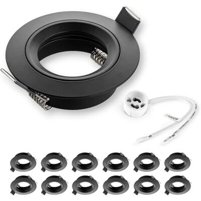 SEBSON Spot Encastrable avec Douille GU10 Spot Plafond Trou de Montage ø65mm (min. 60mm, max. 70mm) Plafonnier Encastré Ø80x24mm Lot de 12 SEBSON Spot Encastrable avec Douille GU10 Spot Plafond Trou de Montage ø65mm (min. 60mm, max. 70mm) Plafonnier Encastré Ø80x24mm Lot de 12