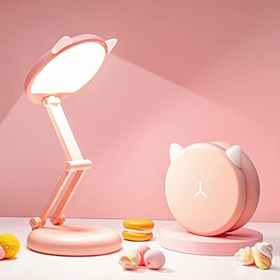 One Fire Bureaulamp voor kinderen en meisjes, 9 helderheidsniveaus, Kawaii-leeslamp, opvouwbaar en draagbaar, 3600 mAh, bedlamp, tafellamp One Fire Bureaulamp voor kinderen en meisjes, 9 helderheidsniveaus, Kawaii-leeslamp, opvouwbaar en draagbaar, 3600 mAh, bedlamp, tafellamp