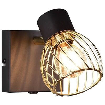 RL LIVE YOUR LIGHT Reality Ardon R81381080 wandlamp metaal mat zwart/goud, zonder 1 x E14 RL LIVE YOUR LIGHT Reality Ardon R81381080 wandlamp metaal mat zwart/goud, zonder 1 x E14