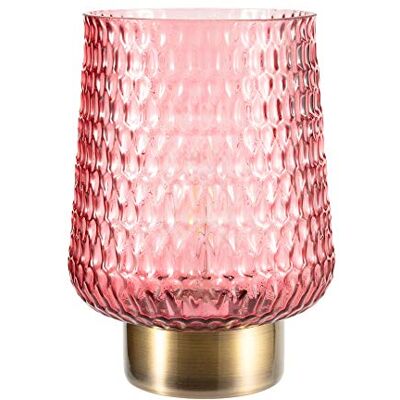 Pauleen 48134 Rose Glamour mobiele tafellamp glas tafellamp timerfunctie 6 uur batterij glazen lamp zonder kabel roze glas/metaal Pauleen 48134 Rose Glamour mobiele tafellamp glas tafellamp timerfunctie 6 uur batterij glazen lamp zonder kabel roze glas/metaal