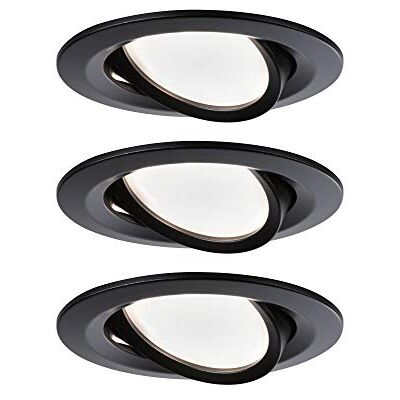 Paulmann 94471 set van 3 LED inbouwspots Nova Hoek zwenkbaar warm wit rond incl. 3 x 6,5 watt inbouwspots zwart mat aluminium inbouwlamp 2700 K hoek Paulmann 94471 set van 3 LED inbouwspots Nova Hoek zwenkbaar warm wit rond incl. 3 x 6,5 watt inbouwspots zwart mat aluminium inbouwlamp 2700 K hoek