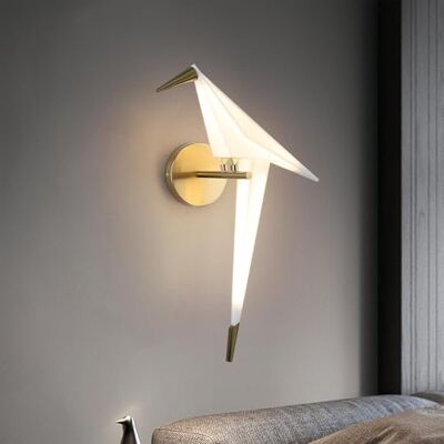 kaixunl Moderne gouden papieren wandlamp Kraanmotief Oscillerende vogel 3000 K Warm acryl Metalen basis Voor woonkamer, slaapkamer, kantoor, studeerkamer, lezen, 50 x 20 cm kaixunl Moderne gouden papieren wandlamp Kraanmotief Oscillerende vogel 3000 K Warm acryl Metalen basis Voor woonkamer, slaapkamer, kantoor, studeerkamer, lezen, 50 x 20 cm