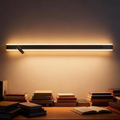 niuniaj Wandlamp voor binnen, 22 W, wandlamp met schakelaar, 3 kleurtemperaturen, leeslamp 330 graden verstelbaar, zwart, modern, 100 cm, voor slaapkamer, woonkamer, hal niuniaj Wandlamp voor binnen, 22 W, wandlamp met schakelaar, 3 kleurtemperaturen, leeslamp 330 graden verstelbaar, zwart, modern, 100 cm, voor slaapkamer, woonkamer, hal