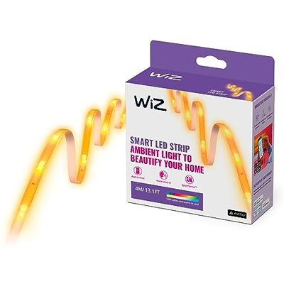WiZ LED Strip 4 meter RGB+W Makkelijke installatie Gekleurd en Wit Licht Wi-Fi RGB+W; één kleur tegelijk WiZ LED Strip 4 meter RGB+W Makkelijke installatie Gekleurd en Wit Licht Wi-Fi RGB+W; één kleur tegelijk