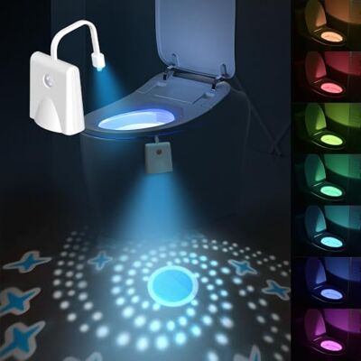 yotutun Ledlamp voor toilet, toiletlicht in het toilet met bewegingsmelder, lamp met projectie, waterdicht en oplaadbaar, voor toilet en badkamer yotutun Ledlamp voor toilet, toiletlicht in het toilet met bewegingsmelder, lamp met projectie, waterdicht en oplaadbaar, voor toilet en badkamer