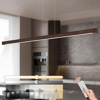 YYUTLUO Lineaire Kubusvormige Houten Kroonluchter, Dimbaar Licht Met Afstandsbediening, Verstelbaar Ophangkoord 150cm, Modern Led Woonkamer Kantoor Eetkamer (Bruin 120cm) YYUTLUO Lineaire Kubusvormige Houten Kroonluchter, Dimbaar Licht Met Afstandsbediening, Verstelbaar Ophangkoord 150cm, Modern Led Woonkamer Kantoor Eetkamer (Bruin 120cm)