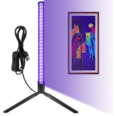 Behogan 10 W zwart lichtbuis 395-405nm staande lamp UV USB tafellamp met schakelaar staande hoektafellamp 41,5 cm zwart licht hoek sfeerlamp party Behogan 10 W zwart lichtbuis 395-405nm staande lamp UV USB tafellamp met schakelaar staande hoektafellamp 41,5 cm zwart licht hoek sfeerlamp party