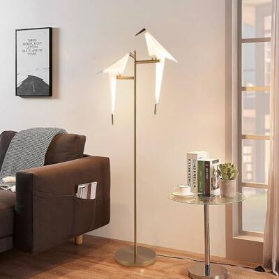 kaixunl Moderne gouden papieren vloerlamp oscillerende kraan vogel led 3000 K lampenkap acryl warme metalen basis vloerlampen voor woonkamer slaapkamer kantoor studie lezen, 2 koppen kaixunl Moderne gouden papieren vloerlamp oscillerende kraan vogel led 3000 K lampenkap acryl warme metalen basis vloerlampen voor woonkamer slaapkamer kantoor studie lezen, 2 koppen