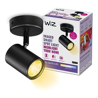 WiZ Imageo Opbouwspot – 1 spot – warm tot koelwit licht – Slimme plafondspots – GU10 fitting – 1 x 5 W – zwart – wifi WiZ Imageo Opbouwspot – 1 spot – warm tot koelwit licht – Slimme plafondspots – GU10 fitting – 1 x 5 W – zwart – wifi