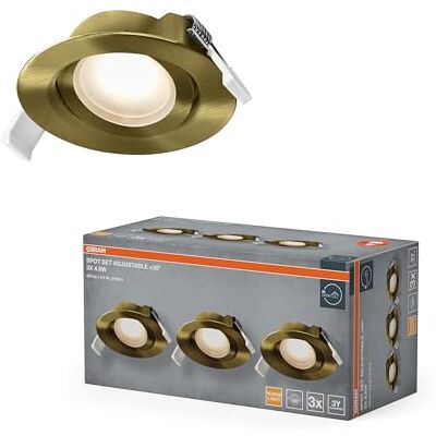 OSRAM Spotset led-inbouwspot 120° draaibaar messing Spot Set Inbouwspots, verstelbaar, spot lights en plafondspots, messing, groen, 90 mm diameter, 25000 uur, 3 stuks OSRAM Spotset led-inbouwspot 120° draaibaar messing Spot Set Inbouwspots, verstelbaar, spot lights en plafondspots, messing, groen, 90 mm diameter, 25000 uur, 3 stuks