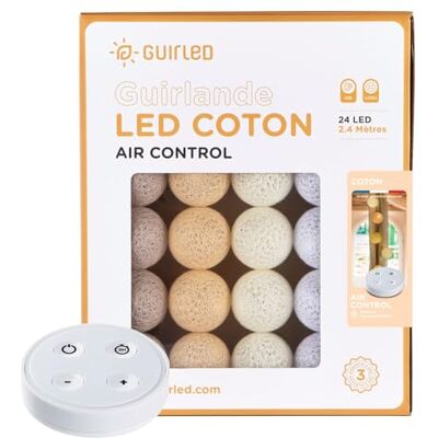 GuirLED USB LED katoenen ballen lichtketting Draadloze afstandsbediening Baby nachtlampje 2 uur Inclusief 2A dubbele USB-voedingsadapter 4 intensiteiten 24 ballen 2.4m Katoen GuirLED USB LED katoenen ballen lichtketting Draadloze afstandsbediening Baby nachtlampje 2 uur Inclusief 2A dubbele USB-voedingsadapter 4 intensiteiten 24 ballen 2.4m Katoen