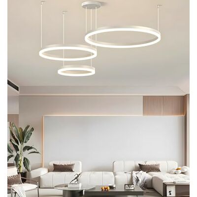 YYUTLUO Moderne led-kroonluchter DIY cirkel 3 witte ringen: 20 + 40 + 60 cm = 45 W hangende verlichting led metaal + acryl afstandsbediening dimbaar 2,4G hanglamp plafond rond woonkamer slaapkamer YYUTLUO Moderne led-kroonluchter DIY cirkel 3 witte ringen: 20 + 40 + 60 cm = 45 W hangende verlichting led metaal + acryl afstandsbediening dimbaar 2,4G hanglamp plafond rond woonkamer slaapkamer