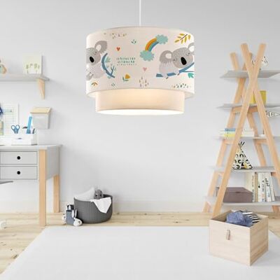 lux.pro Stijlvolle hanglamp voor kinderen, binnenverlichting, hanglamp, kinderkamer, motief Koala E27, kunststof, stof, hoogte 70 cm, wit lux.pro Stijlvolle hanglamp voor kinderen, binnenverlichting, hanglamp, kinderkamer, motief Koala E27, kunststof, stof, hoogte 70 cm, wit